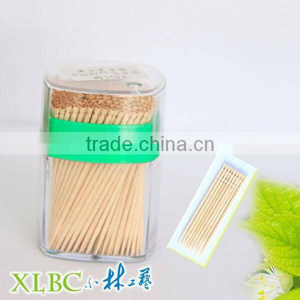 Nature 6.5cm*1.6mm Green side square jar one point wooden toothpick
