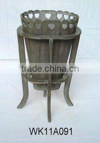 Bamboo flower pot, wooden flower pot.