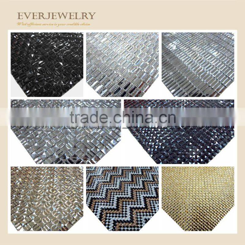 24*40cm Hot Fix Square Crystal Rhinestone Mesh Bling 10*10cm
