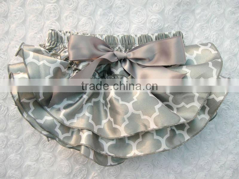 Newest organic satin cloth diaper,ruffle panties baby panties bloomer with bow