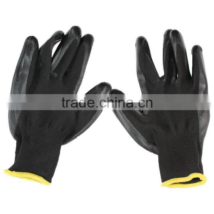 GZY 2016 wearproof and high oilproof lightweight black nitrile gloves