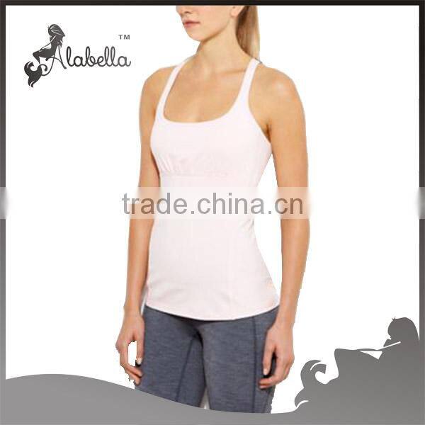 Powerfully poised bra tank strappy open back with extra support with bulit-in bra