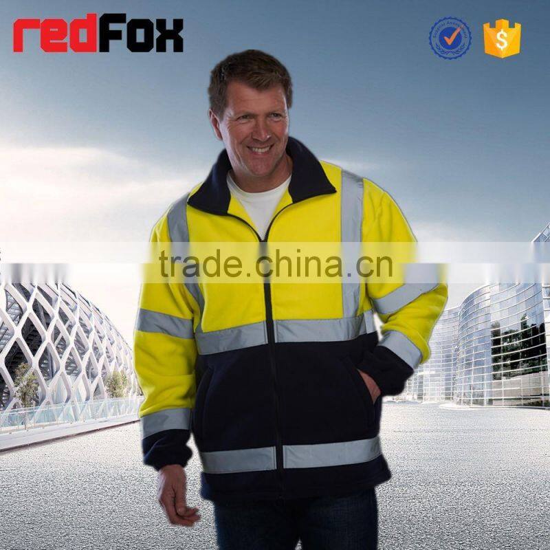 cheap fluorescent reversible fleece jacket