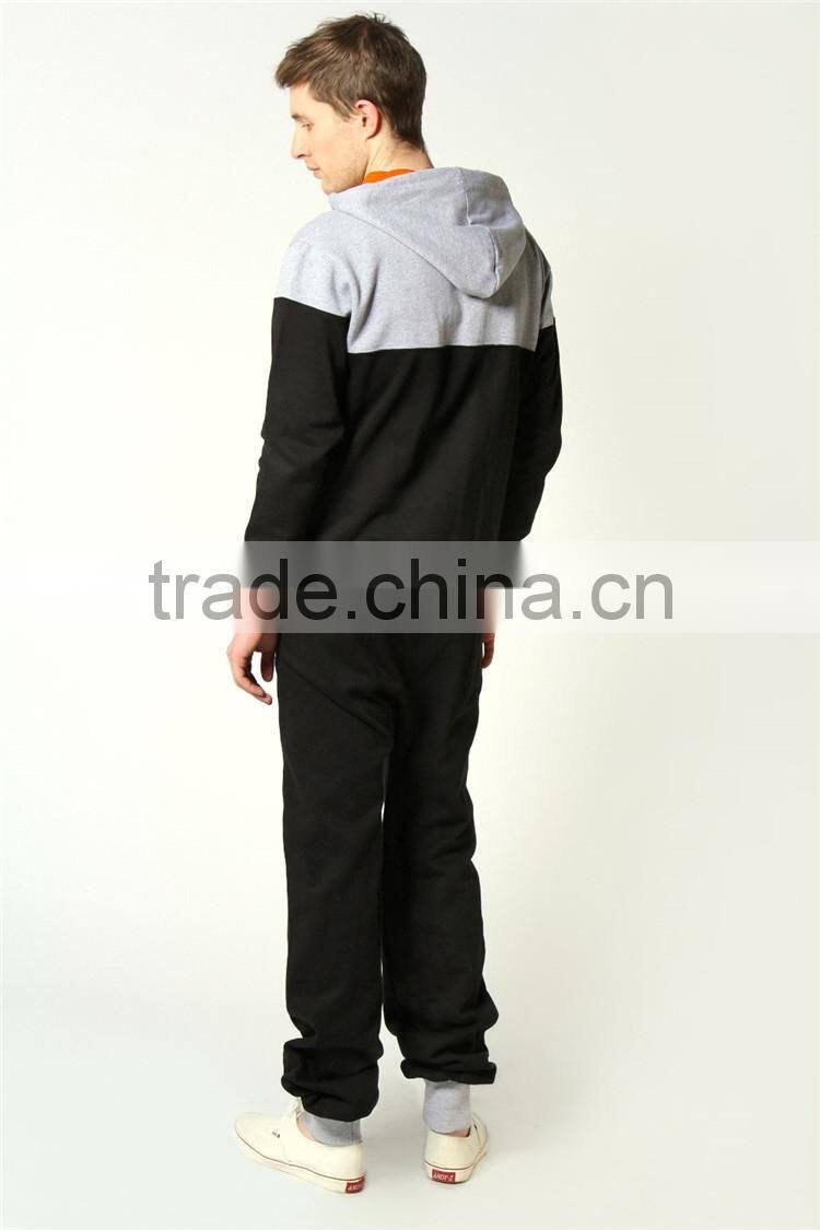 PA0017A block hooded adult 3xl onesie with contrast pocket