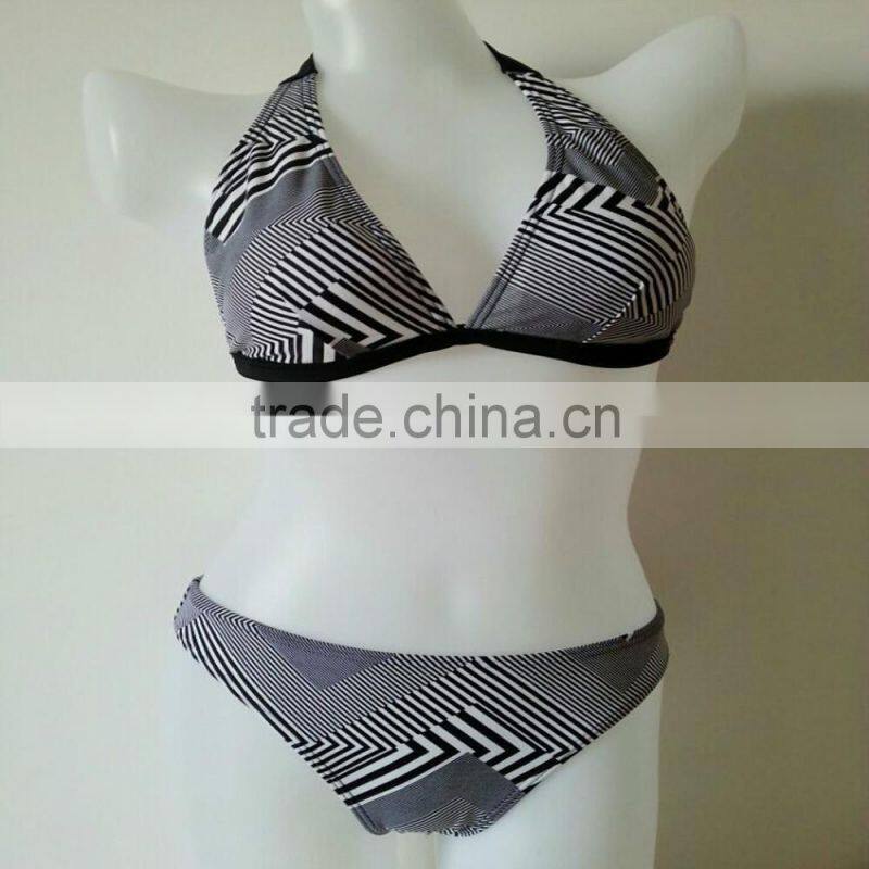 Young lady sunshine floral bikini swimsuit