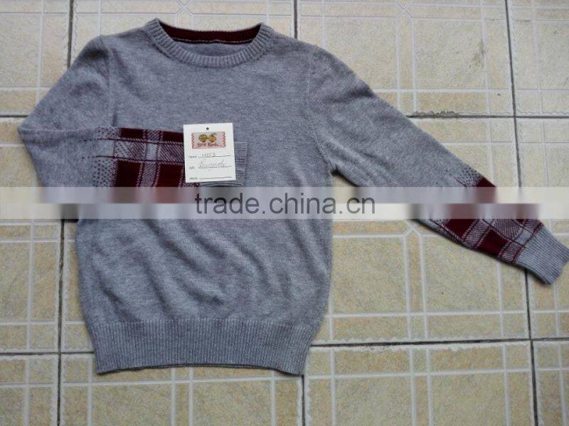 OEM 100% cotton jacquard pattern knitted boys sweaters