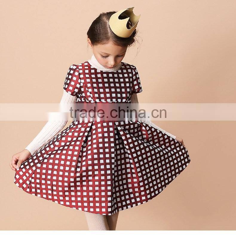 2017 high quality one piece design spring summer short sleeve baby girl party dress children frocks designs
