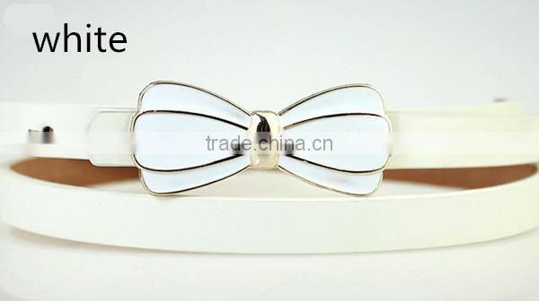 new arrival fashion design high quality with flower design alloy metal buckle women slim PU leather belt