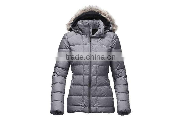 women down & feather winter jacket with fur