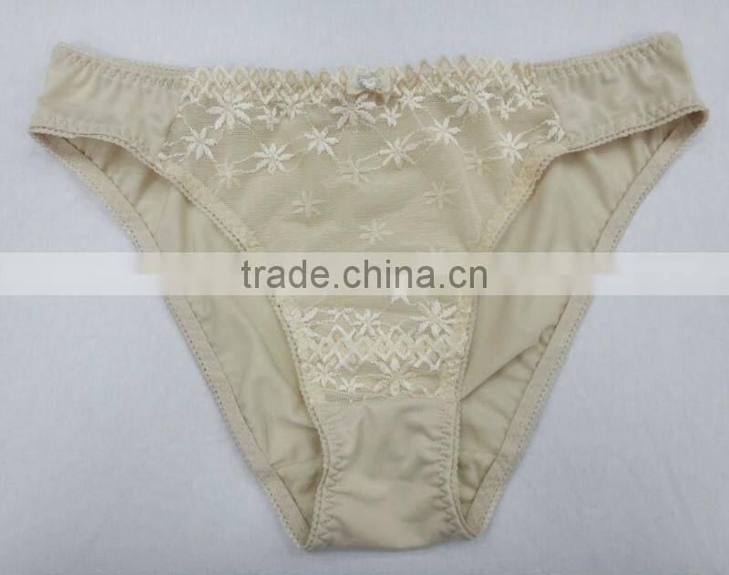 sexy women net transpraents panty with floral lace popular from fashion lady