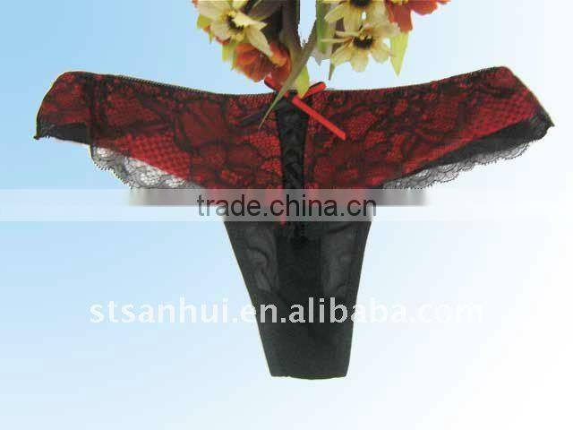 sexy women thong ,lace printing thong OEM service superior quality