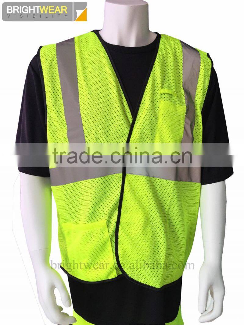 120gsm mesh ANSI 107 hook and loop fastener safety vest