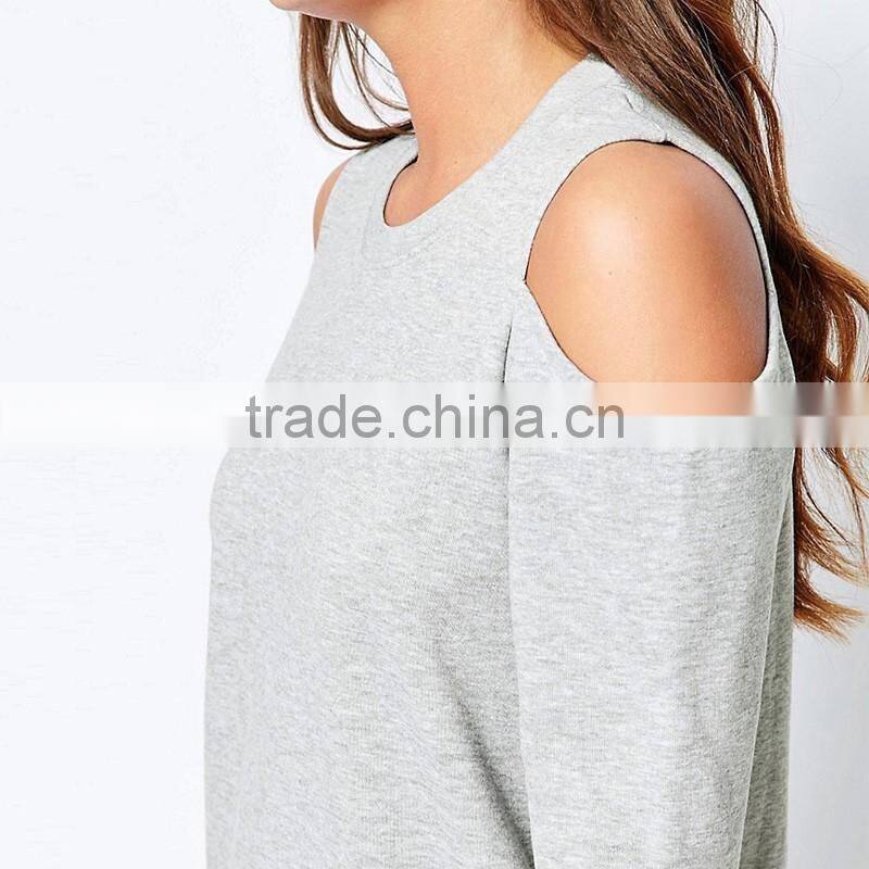 Women's autumn light weight long sleeve no hood polo sweatshirts