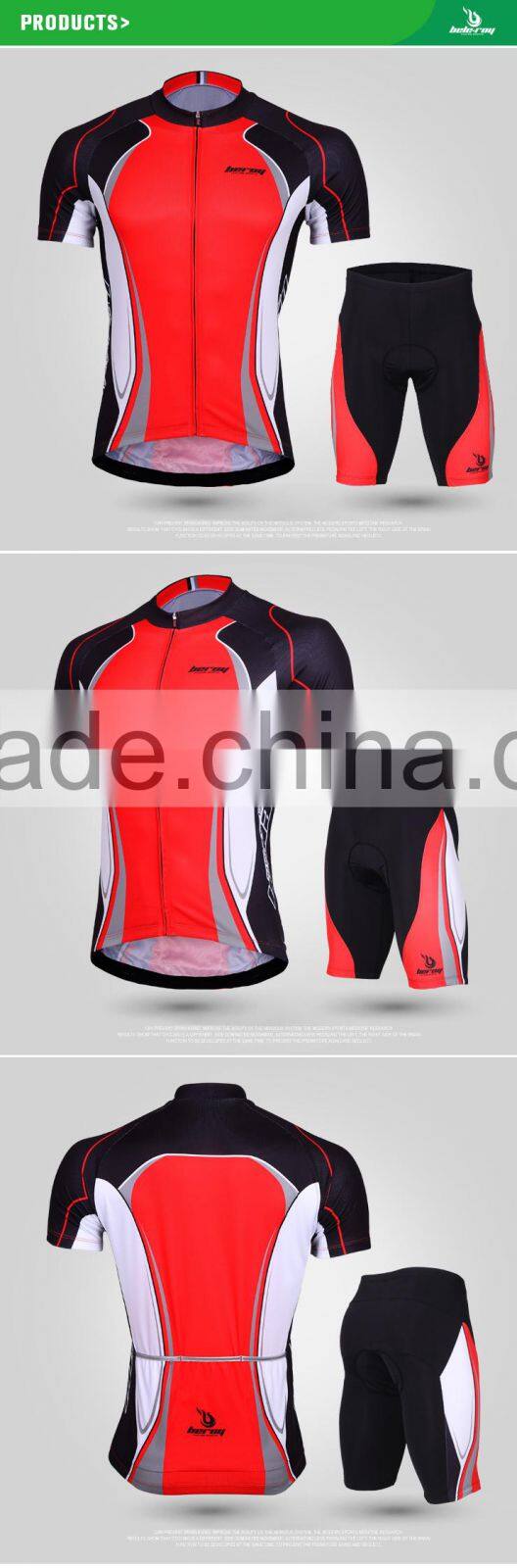 BEROY 2016 3D anatomical cutting design bicycle garment for men,wicking short sleeve cycling suit