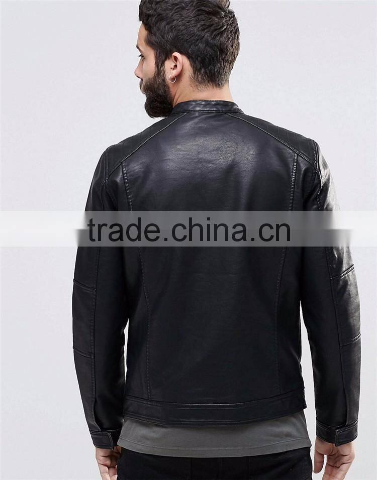 Shandao OEM plain design long sleeve winter men leather matte top coat