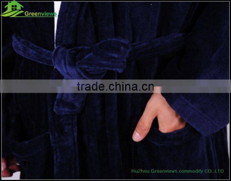 Cotton robes Boy shawl collar bathing robes Embroidered cotton quick drying bathrobe egyptian cotton bath robes