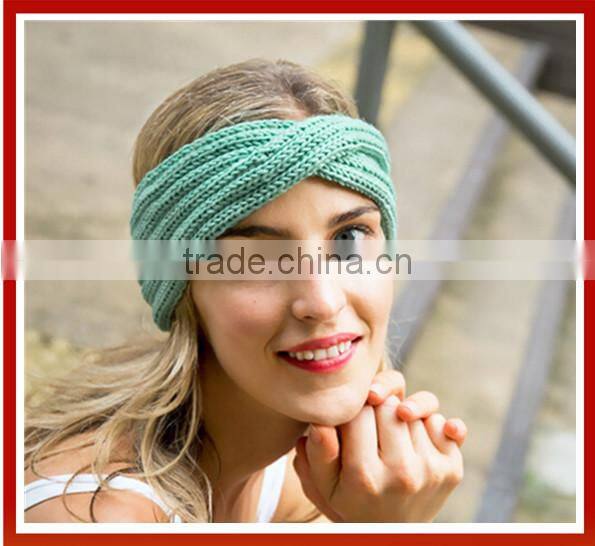 Bohemian Style Knit Bow Headband/ Knitting Crochet Headbands /Handmade Knitted Colored Headband