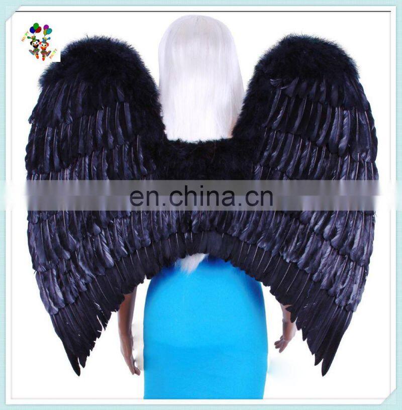 Adult Party Fancy Dress Big Black Angel Feather Wings HPC-0887
