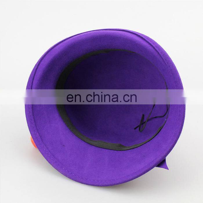 New Fashion Elegant Purple 100% Wool Lady Felt Fedora Hat