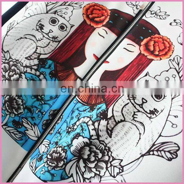 fashion design front cute carton printing girl's jacket