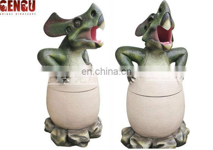 jurassic land environmental fiberglass dustbin