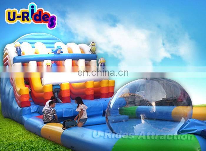 Funny Rainbow Giant Inflatable Water Parks Amusement Park Inflatable Water Slide For Sale
