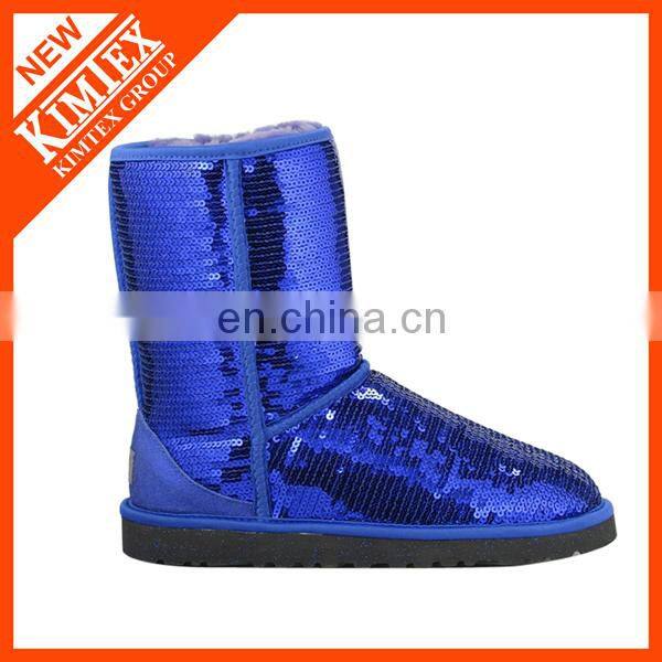 sequin snow boots with artificial wool inside