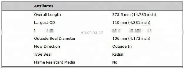 China Manufacture Diesel Engine Parts AF1840 Air Filter 5821014