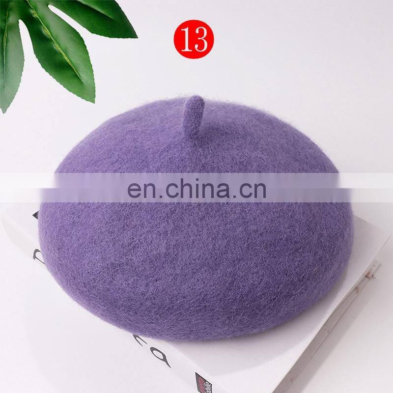 Baby Kids Wool Berets Children girl Autumn Winter Hats Fashion Solid Color warm family match hats