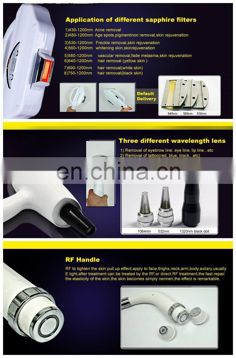 3 in 1 Multifunction beauty machine china ipl hair removal shr opt elight laser machine