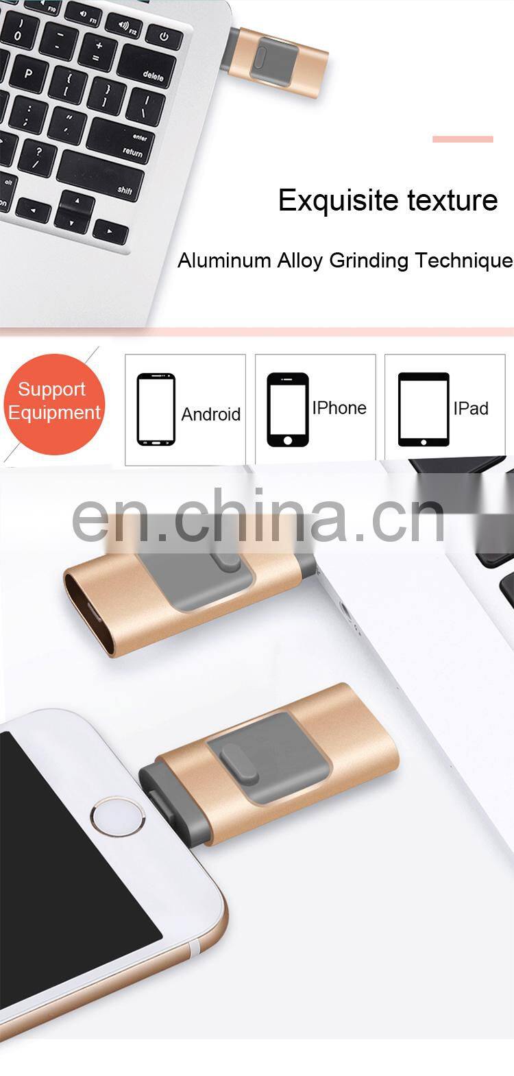 hot selling 3 in 1 USB Iflash Drive for iphone ipad Android 8G USB Flash Drive OTG with best price