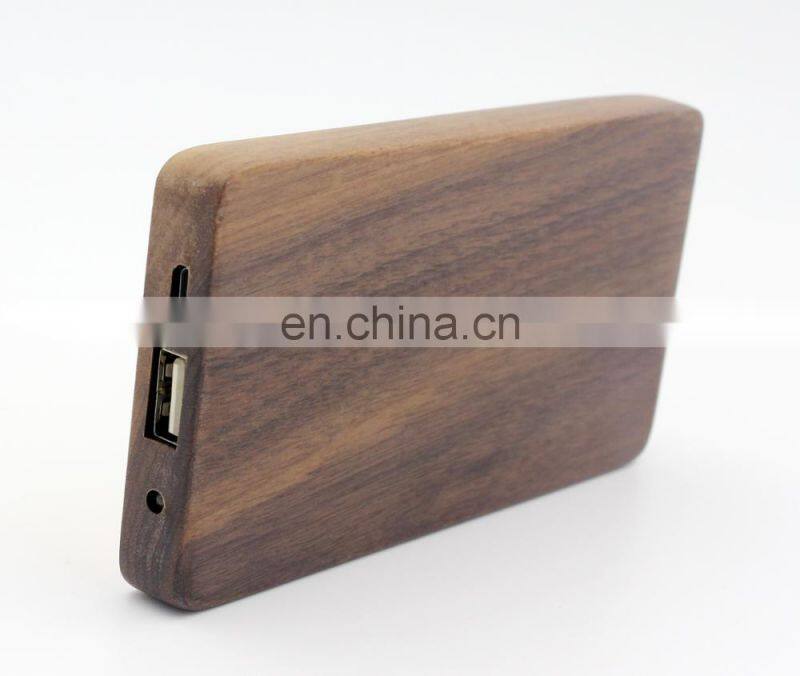 Hot Selling portable Custom Maple Walnut 4000mAh Wood Power Bank