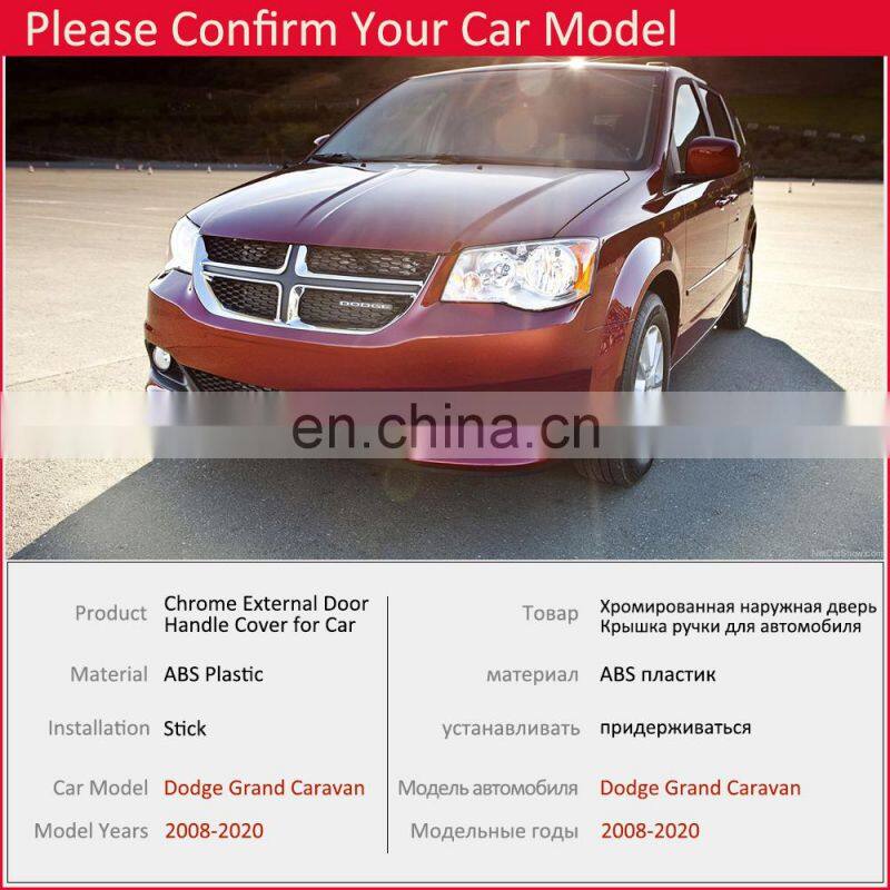 for Dodge Grand Caravan MK5 2008~2020 Chrome Door Handle Cover Trim Catch Set Car Styling Accessories 2009 2010 2011 2012 2013