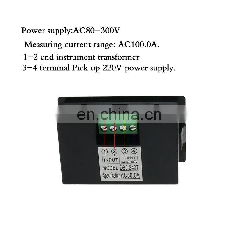 D85-240t liquid crystal ac ammeter AC100A direct ac digital display ammeter, LCD Digital Display Current Meter Ammeter