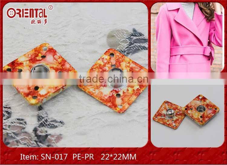 square metal snap button