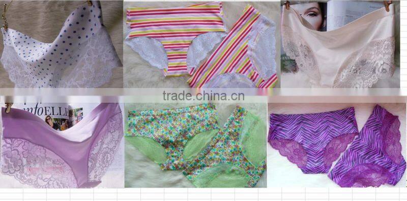 We Have Stocks 35Colors For Ladies True Top Quality Seamless+Sexy Lace Floral BackUnderwear Briefs Panties Lingerie 50pcs/Lot