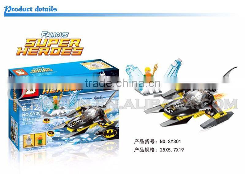 Mini Qute Senye Marvel Avenger super hero Batman Fighter plane chariot building block action figures educational toy NO.SY 301