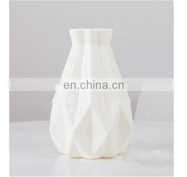 Plastic Flower Vase Decoration Home White Imitation Ceramic Flower Pot Nordic Decoration Vases for Flowers