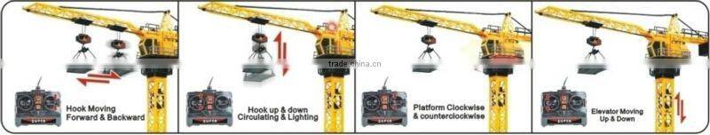 Wire control 8 channel tower crane toy for kids