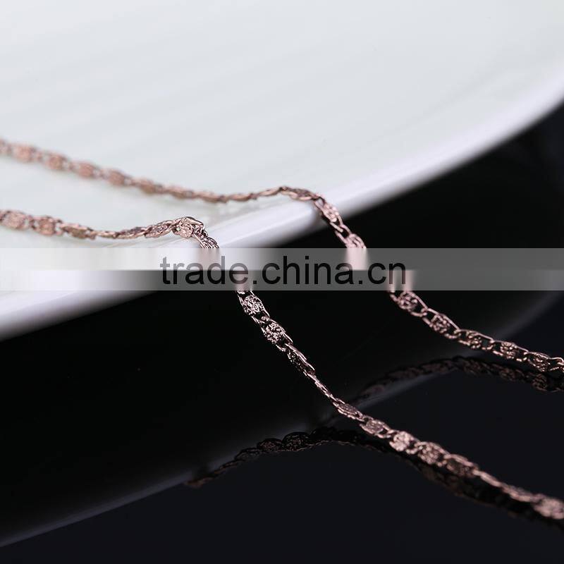 Wholesale Rare coffee gold plated flat chain jewelry chain decorative chain necklace
