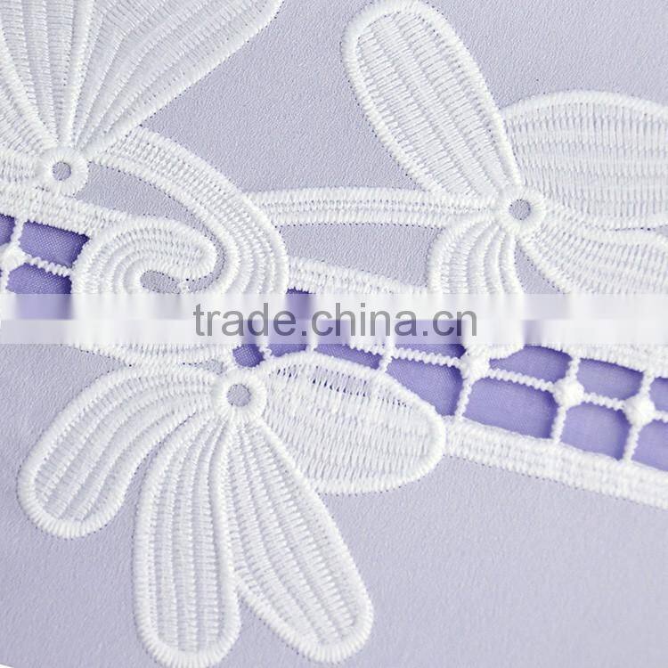 New arrival 125-130cm chemical lace embroidery fabric in white for women wedding dress with a light texture