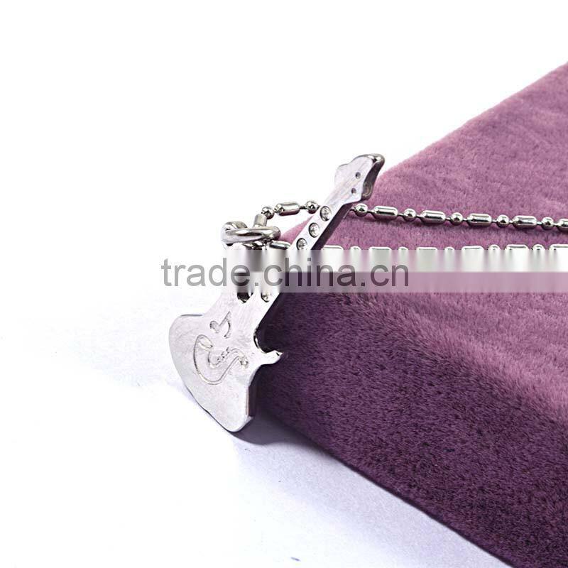 Fashion Music Note Pendant Necklace Silver Jewelry Guitar Pendant