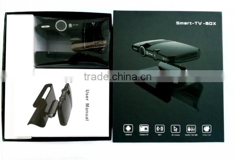 smart TV Box HD23 RAM 1GB ROM 8GB Android 4.4 OS Quad core internet smart tv box with webcam