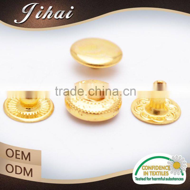 Fashion Accessory Custom Gold Metal Button Sew On Snap Button