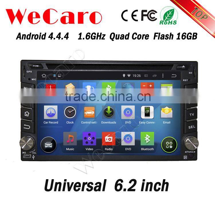 Wecaro 6.2" WC-2U6400 Android 4.4.4 car stereo 2 din android car dvd player for universal radio gps 1080p