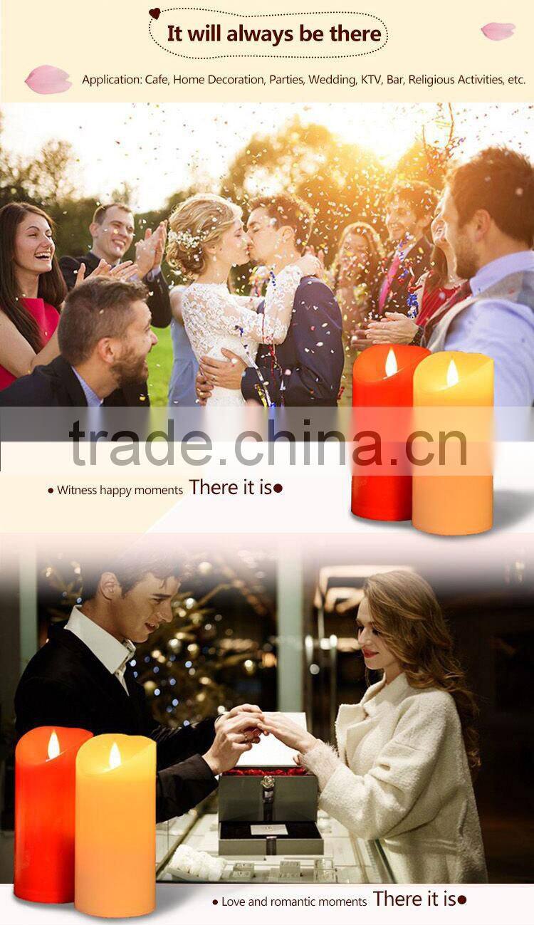 ABEI Lycas patented Ivory pillar flameless 3D moving flame led candle niganha