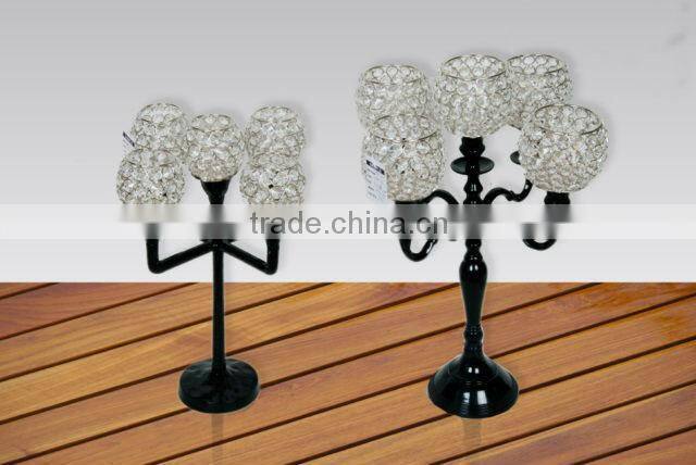 3 lights Aluminum Candle Stand with crystal for Home Decor & Wedding Decor/ Candelabra