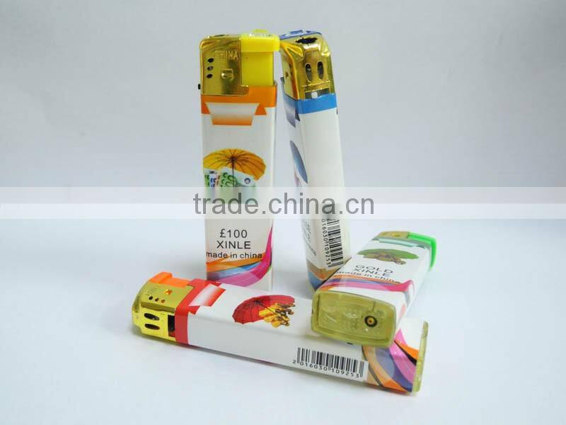 wholesale china lighter factories wrap paper refillable electronic lighter
