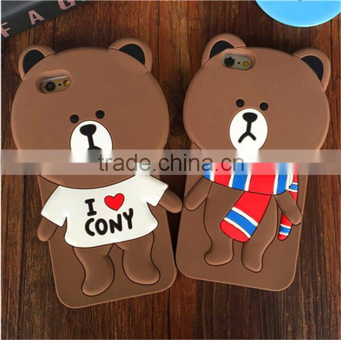 2016 new animal silicone phone case for iphone 6 cute carton silicone case