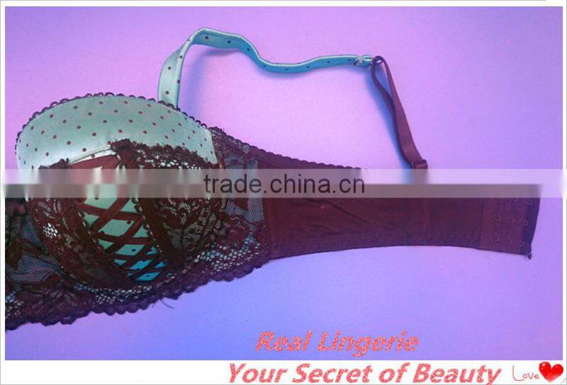 Plus Size Satin Bra w/Lace Up, High Quality Bra